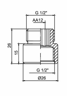25 Adet ECA 1/2 1.5 cm Uzatma Krom (Musluk Uzatma 102134014 Pirinç E.C.A 