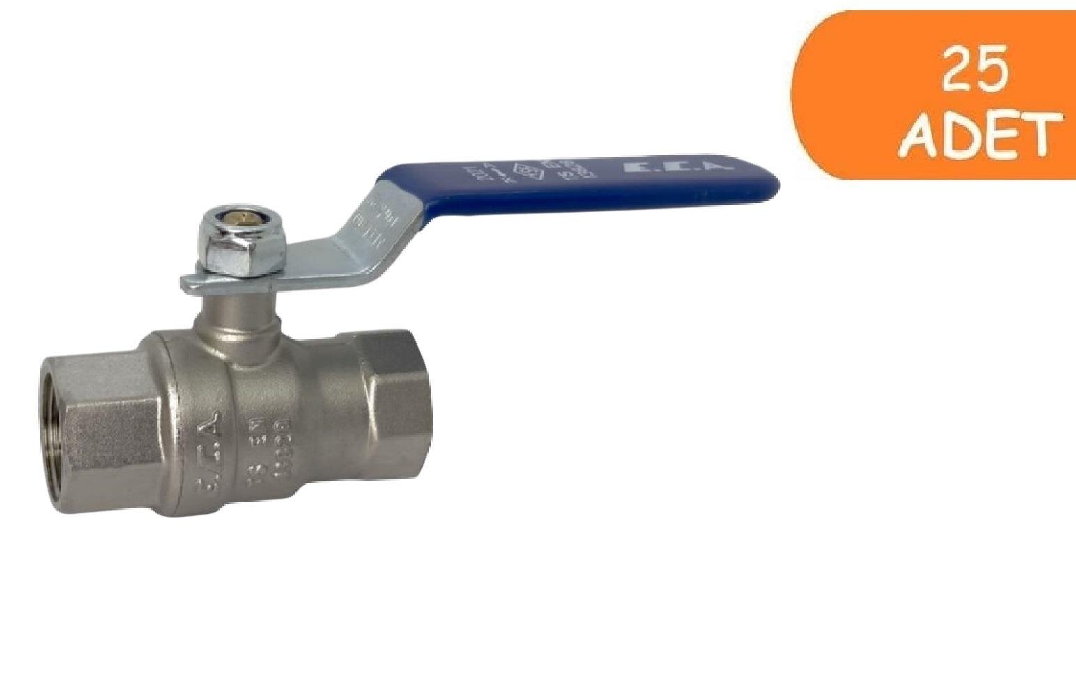 25 Adet ECA 1/2 İçme Suyu Küresel Valfi İç Vida x İç Vida PN10 602122168