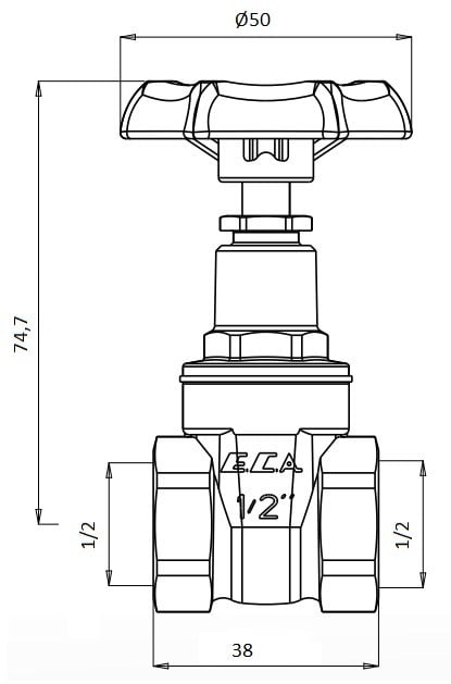 25 Adet ECA 1/2 Şiber Valf 601003001