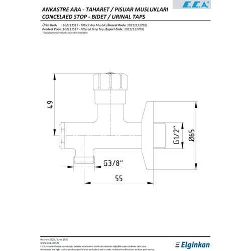25 Adet ECA Filtreli Ara Musluk 102111517
