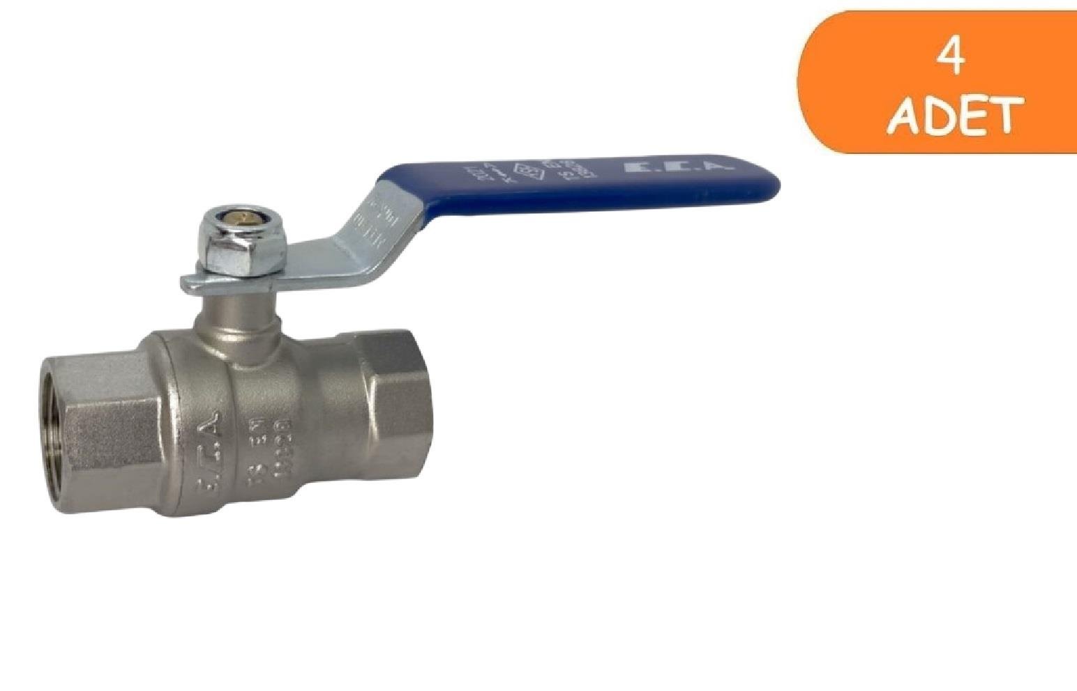 4 Adet ECA 1/2 İçme Suyu Küresel Valfi İç Vida x İç Vida PN10 602122168