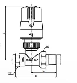4 Adet ECA TRV4 Termostatik Düz Radyatör Valfi Petek Vanası Siyah 802120117