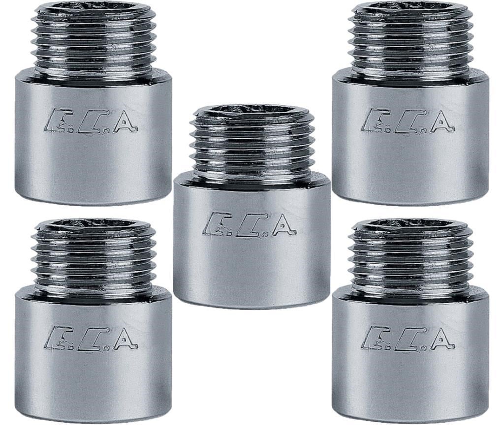 5 Adet ECA 1/2 2cm Uzatma Krom (Musluk Uzatma) 102134015 Pirinç  E.C.A