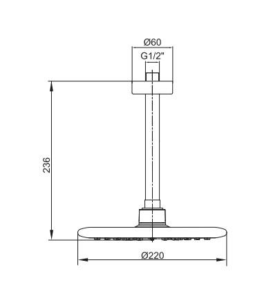 AR Acuba Banyo Yuvarlak Tavandan Duş Başlığı Mat Siyah Renkli 103545063