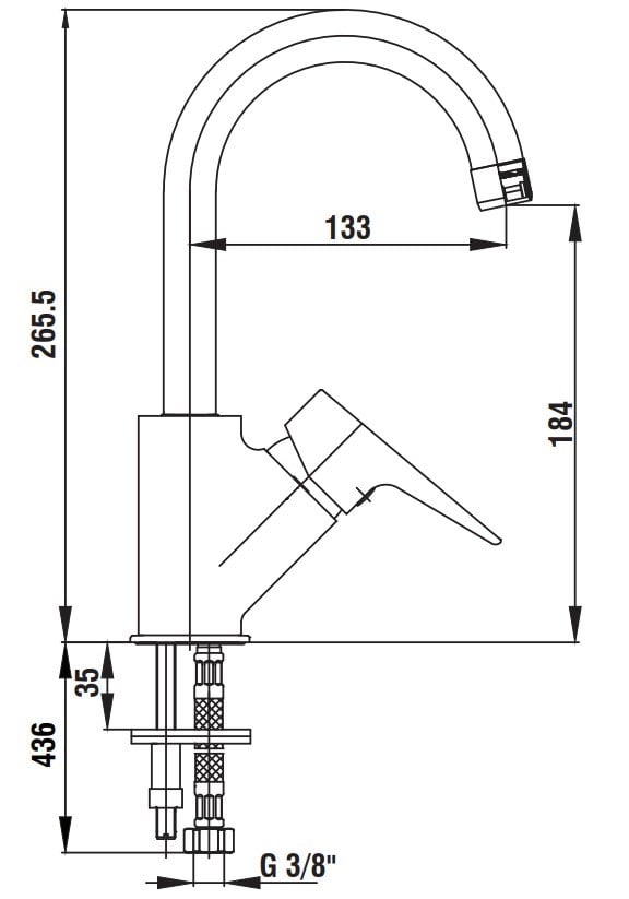 AR Fia Kuğu Borulu Lavabo Bataryası 102108965
