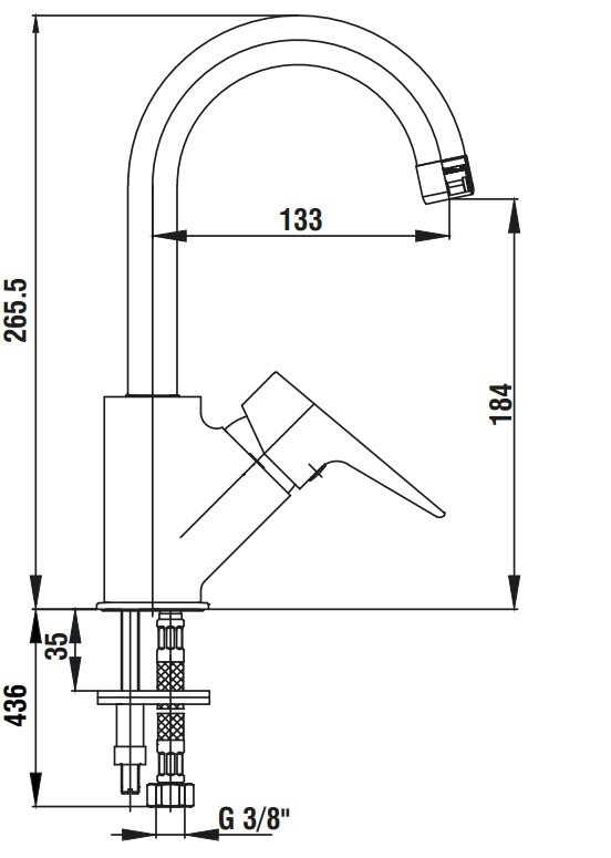 AR Fia Kuğu Borulu Lavabo Bataryası Mat Siyah 103508965