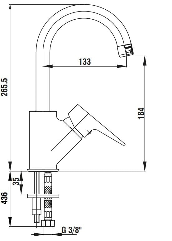 AR Fia Kuğu Borulu Lavabo Bataryası Mat Siyah 103508965