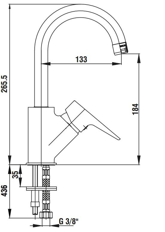 AR Fia Kuğu Borulu Lavabo Bataryası Mat Siyah 103508965