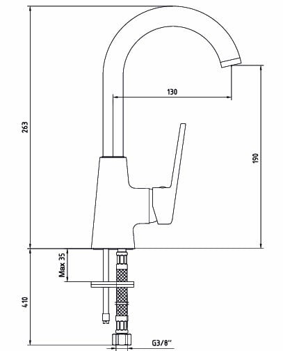 AR Fine Kuğu Borulu Lavabo Bataryası 102188145