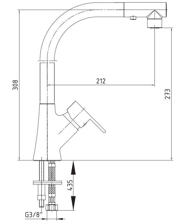 AR Liona Spiralli Mutfak Eviye Bataryası Mat Siyah ( Düz Çıkışlı ) 103518118