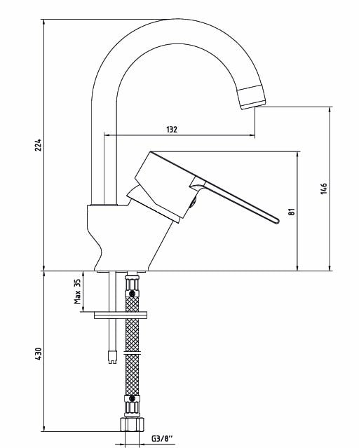 AR Lite Kuğu Borulu Lavabo Bataryası 102188146
