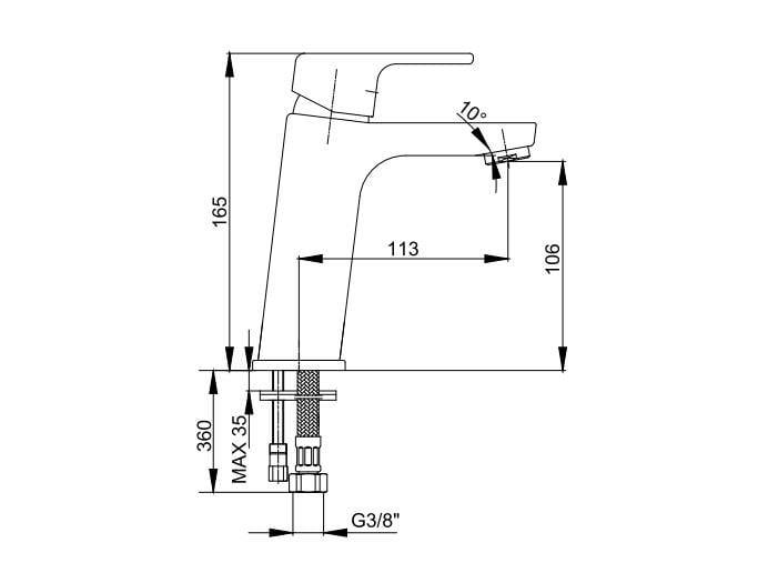 AR Lunetta Lavabo Bataryası Mat Siyah Renkli 103588107