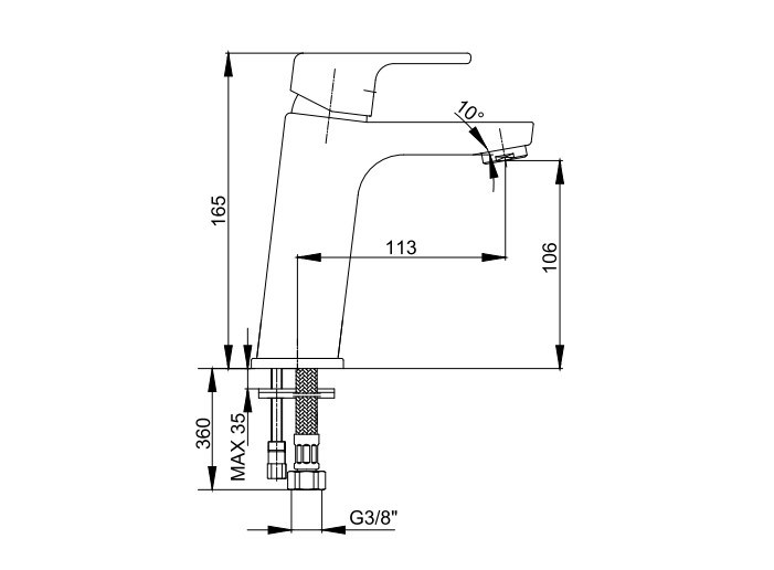 AR Lunetta Lavabo Bataryası Mat Siyah Renkli 103588107