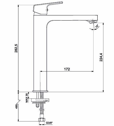 AR Lunetta Yüksek Tip Lavabo Bataryası 102188133