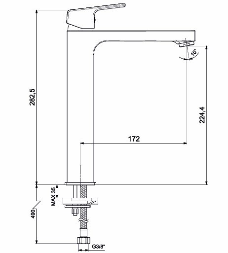 AR Lunetta Yüksek Tip Lavabo Bataryası 102188133
