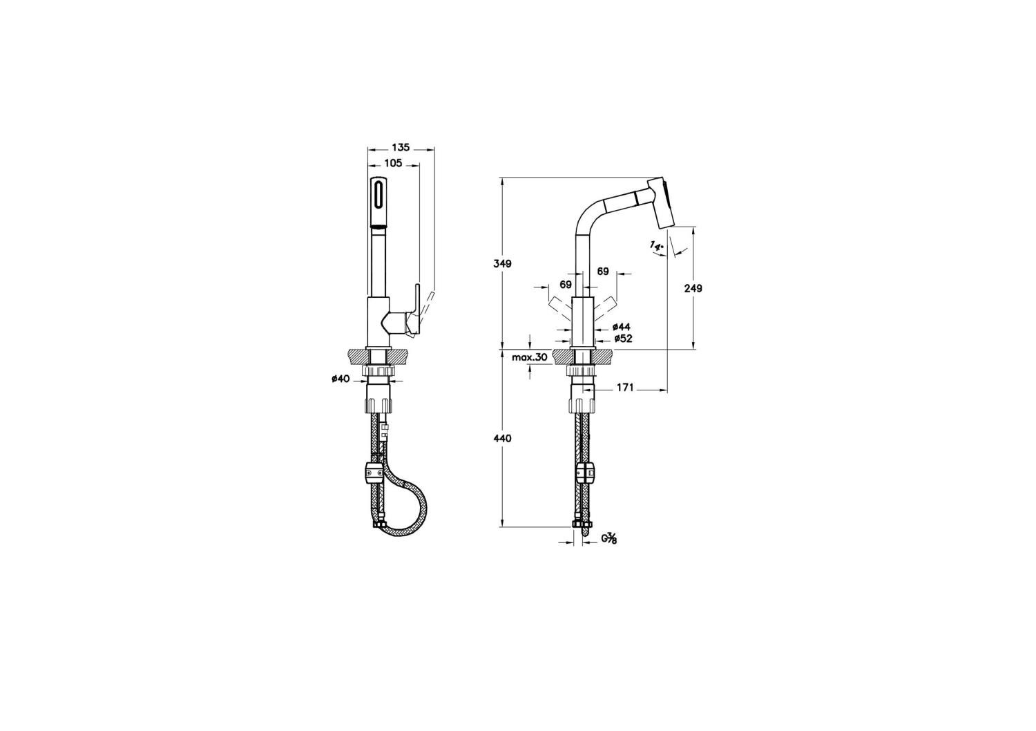 Artema Maestro Pull Out Spiralli Mutfak Eviye Bataryası A42146