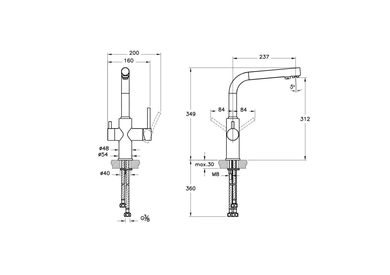 Artema Split Dual Flow Çift Akışlı Eviye Bataryası Arıtma Çıkışlı