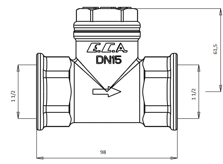 ECA 1 1/2  Yatay Çekvalf 601007026