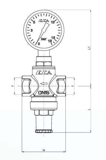 ECA 1 1/4 Basınç Düşürücü Manometreli İç X İç 602111041