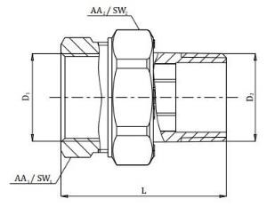 ECA 3/4 Düz Rakor / Rekor 601002008 Su Saatindede Kullanılabilir