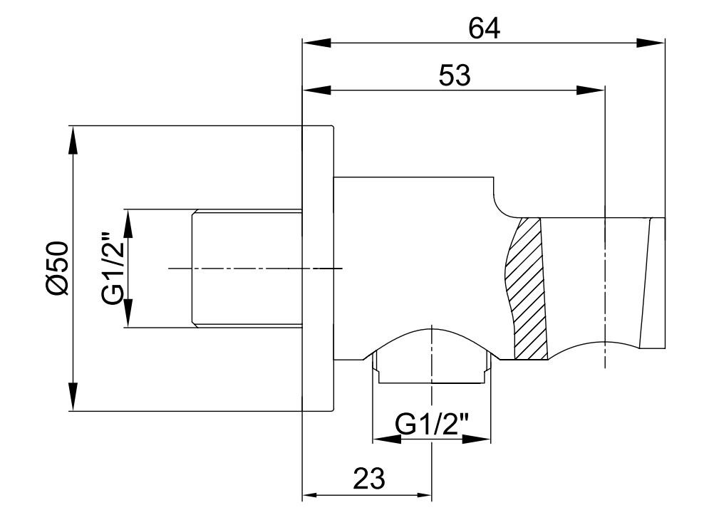 ECA Ankastre Duş Çıkış Dirseği Mat Beyaz Renkli 102199523C4