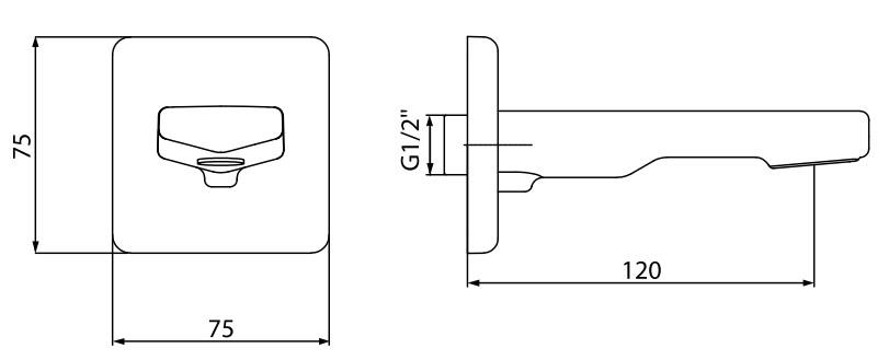 ECA Ankastre Gömme Banyo Bataryası Çıkış Ucu Gaga 102159221-K