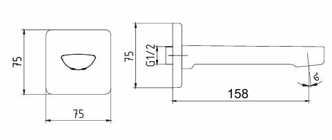 ECA Ankastre Gömme Banyo Bataryası Çıkış Ucu Gaga Altın Renkli 102159206A1-K