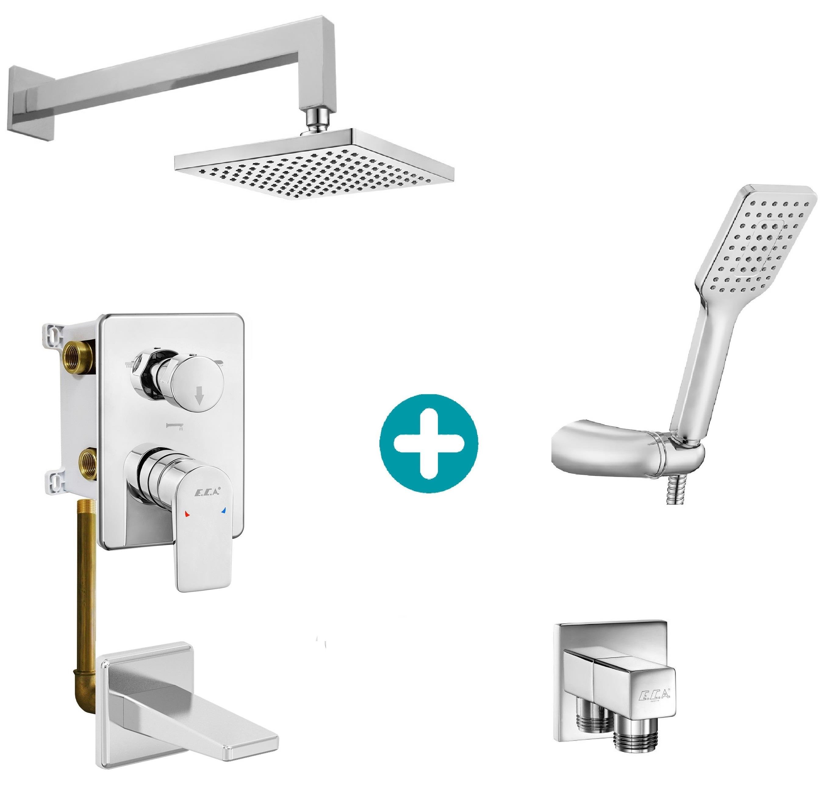 ECA Ankastre Gömme Banyo Bataryası Duş Seti Tüm Parçalar Dahil