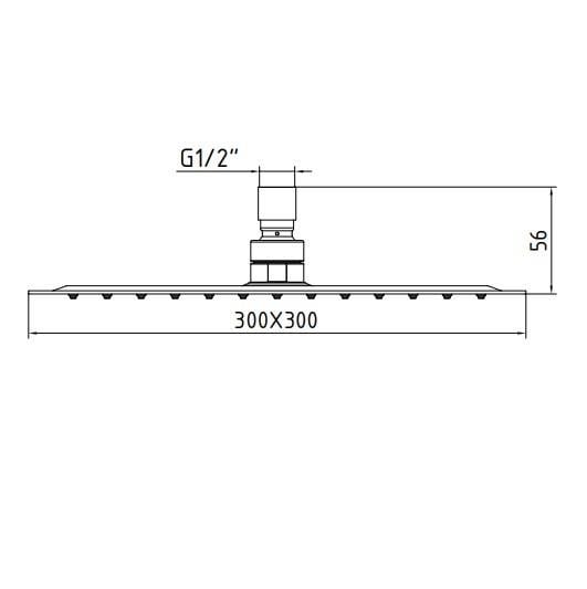 ECA Banyo İnce Kare Tepe Duş Başlığı 30x30 102145013