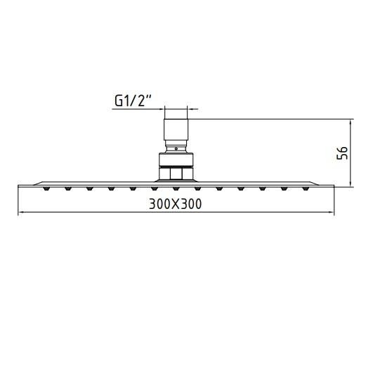 ECA Banyo İnce Kare Tepe Duş Başlığı 30x30 102145013