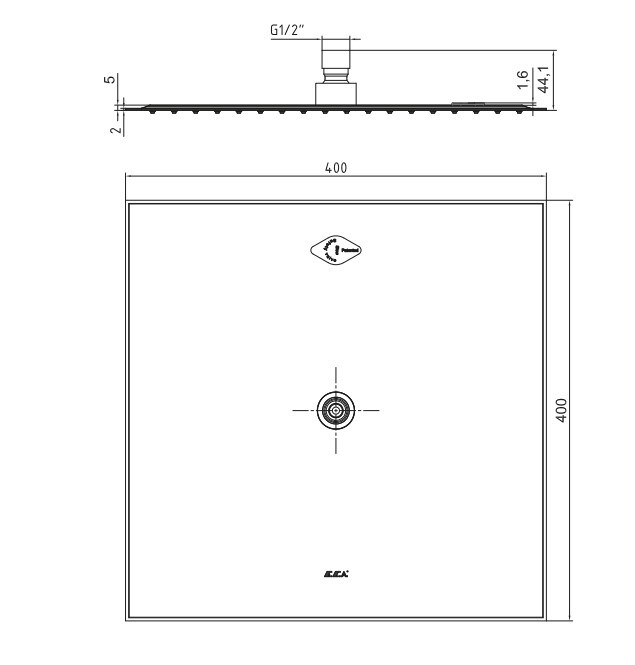 ECA Banyo İnce Kare Tepe Duş Başlığı 40x40 102145046