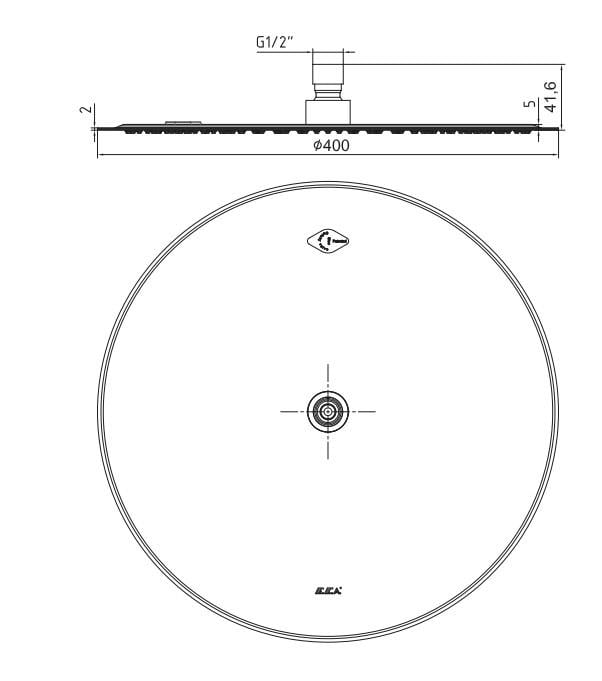 ECA Banyo İnce Yuvarlak Tepe Duş Başlığı 40x40 102145047