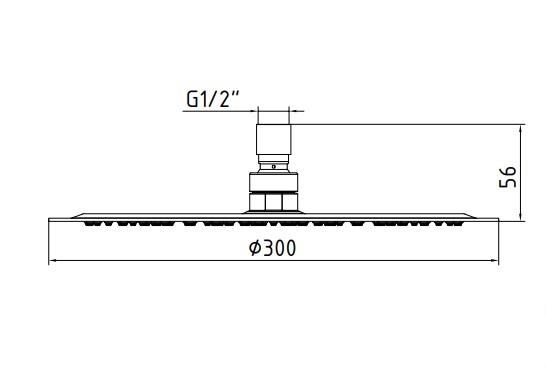 ECA Banyo İnce Yuvarlak Tepe Duş Başlığı 30x30 102145014