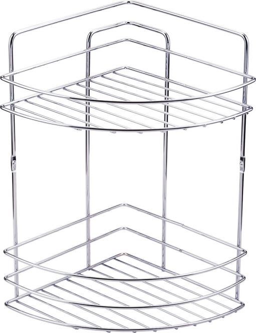 ECA Caro Banyo Bataryası 424+Metal Tel Süngerlik 2'li Köşe Raf     Krom Şampuanlık 2'li Set