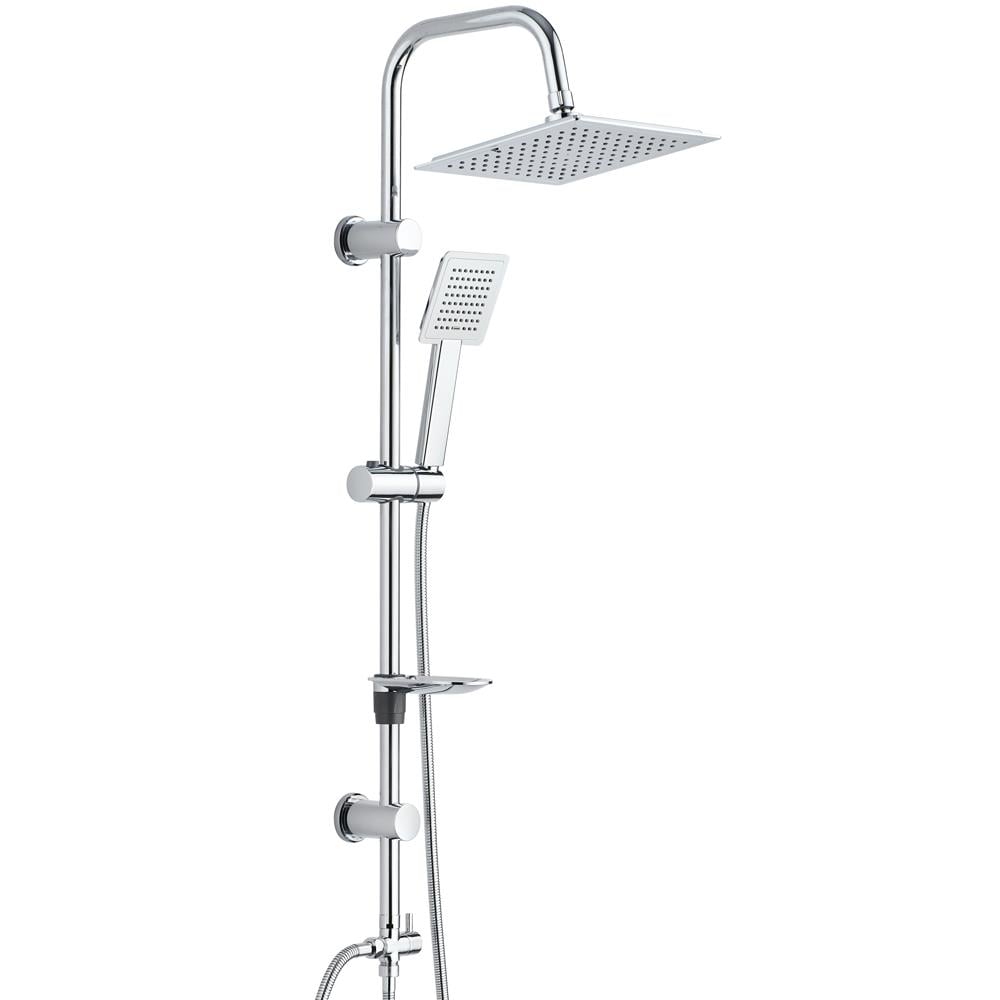 ECA Caro Banyo Bataryası+T-MAY Banyo Çam Kare Tepe Duş Takımı Seti Paslanmaz Krom