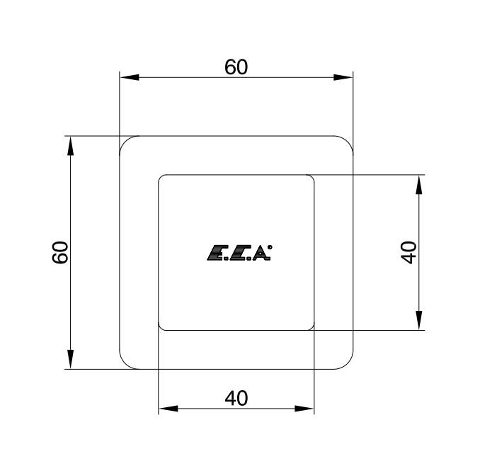 ECA Caro Kare Ankastre Ara Kesme Valfi 1/2 Mat Siyah Renkli 102151033C1
