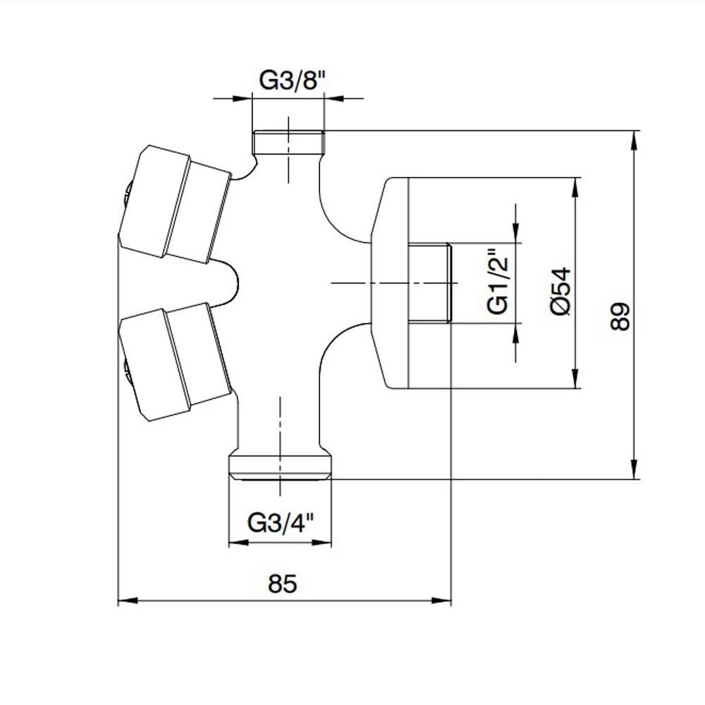ECA Çift Çıkışlı Ara Taharet Musluğu Rozetli 102111116 
