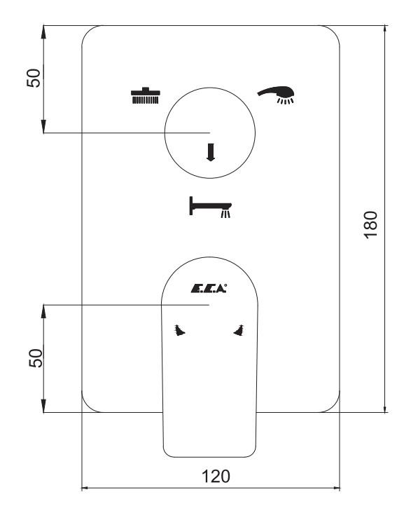 ECA Dalia Ankastre Banyo Bataryası Sıva Üstü 3 Yollu 102167342-K