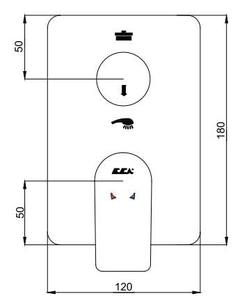 ECA Dalia Ankastre Banyo Bataryası Sıva Üstü 2 Yollu 102167242-KDE