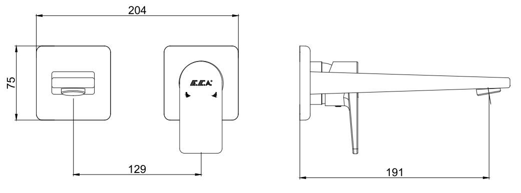 ECA Dalia Ankastre Lavabo Bataryası Sıva Üstü Çift Rozet 102167612-KK