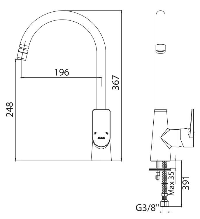 ECA Dalia Mafsallı Mutfak Eviye Bataryası 102118355
