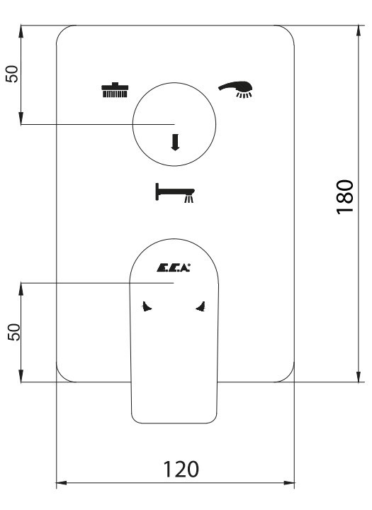 ECA Dalia Yuvarlak Ankastre Gömme Banyo Bataryası Duş Seti Tüm Parçalar Dahil Tavandan 30x30