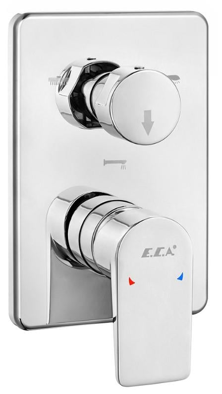 ECA Dalia Yuvarlak Ankastre Gömme Banyo Bataryası Duş Seti Tüm Parçalar Dahil 30x30