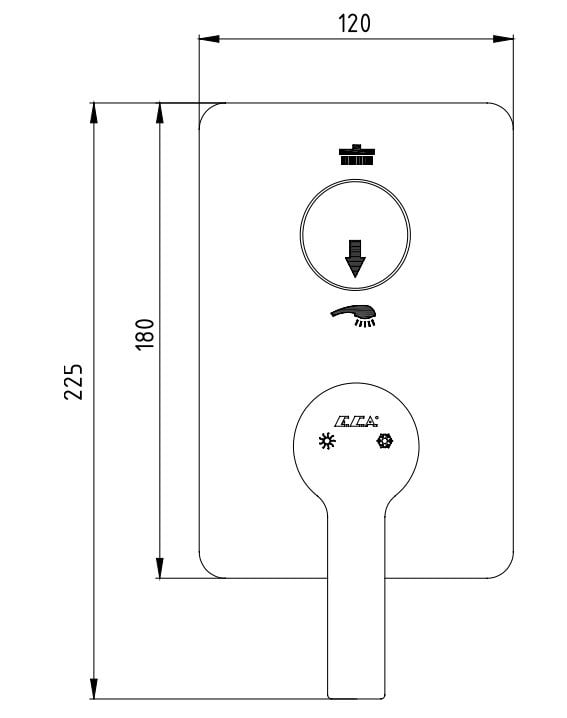 ECA Delta Ankastre Banyo Bataryası Sıva Üstü 2 Yollu 102167207-KDE
