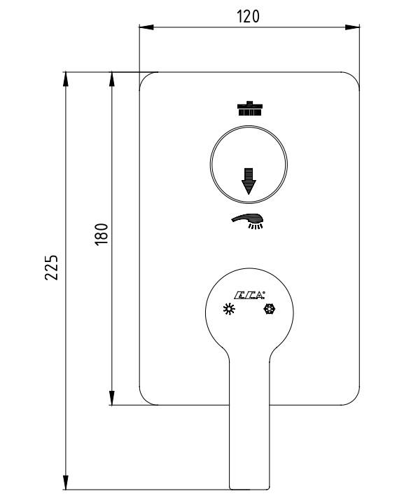 ECA Delta Ankastre Banyo Bataryası Sıva Üstü 2 Yollu 102167207-KDE