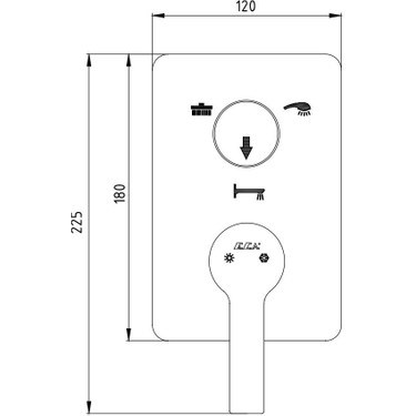 ECA Delta Ankastre Banyo Bataryası Sıva Üstü 3 Yollu 102167307-K