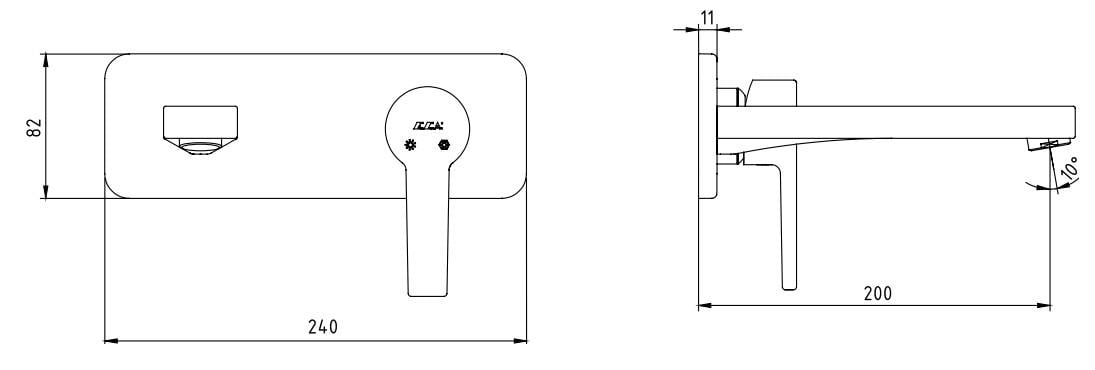 ECA Delta Ankastre Lavabo Bataryası Sıva Üstü Tek Rozet 102167607-K