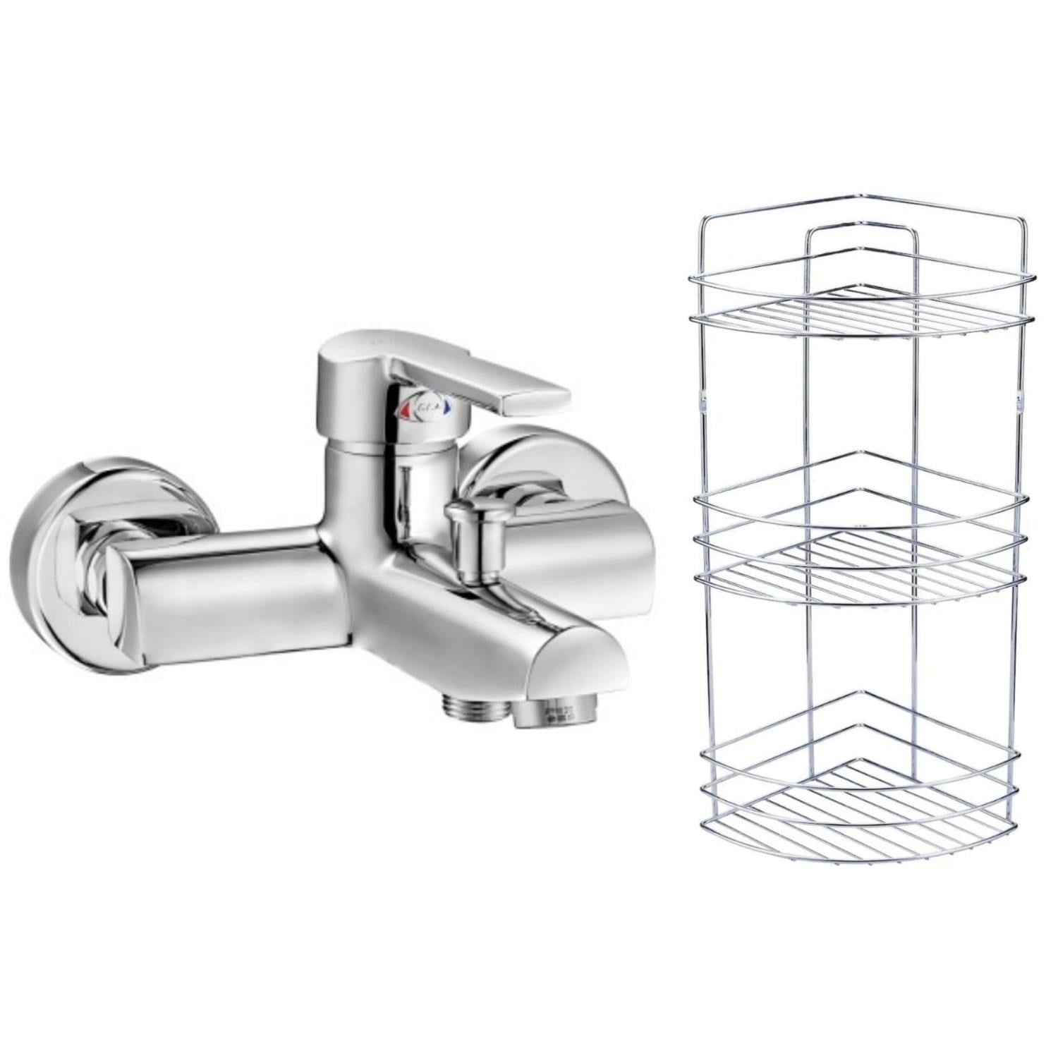 ECA Delta Banyo Bataryası 102102346+Metal Tel Süngerlik 3'lü Raf  Köşe 2'li Set
