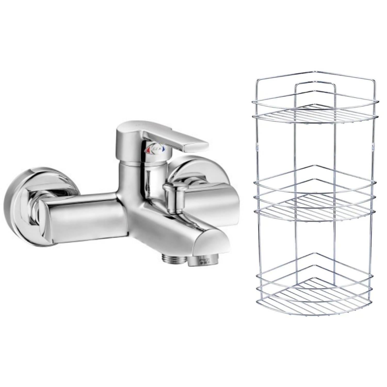 ECA Delta Banyo Bataryası 102102346+Metal Tel Süngerlik 3'lü Raf  Köşe 2'li Set