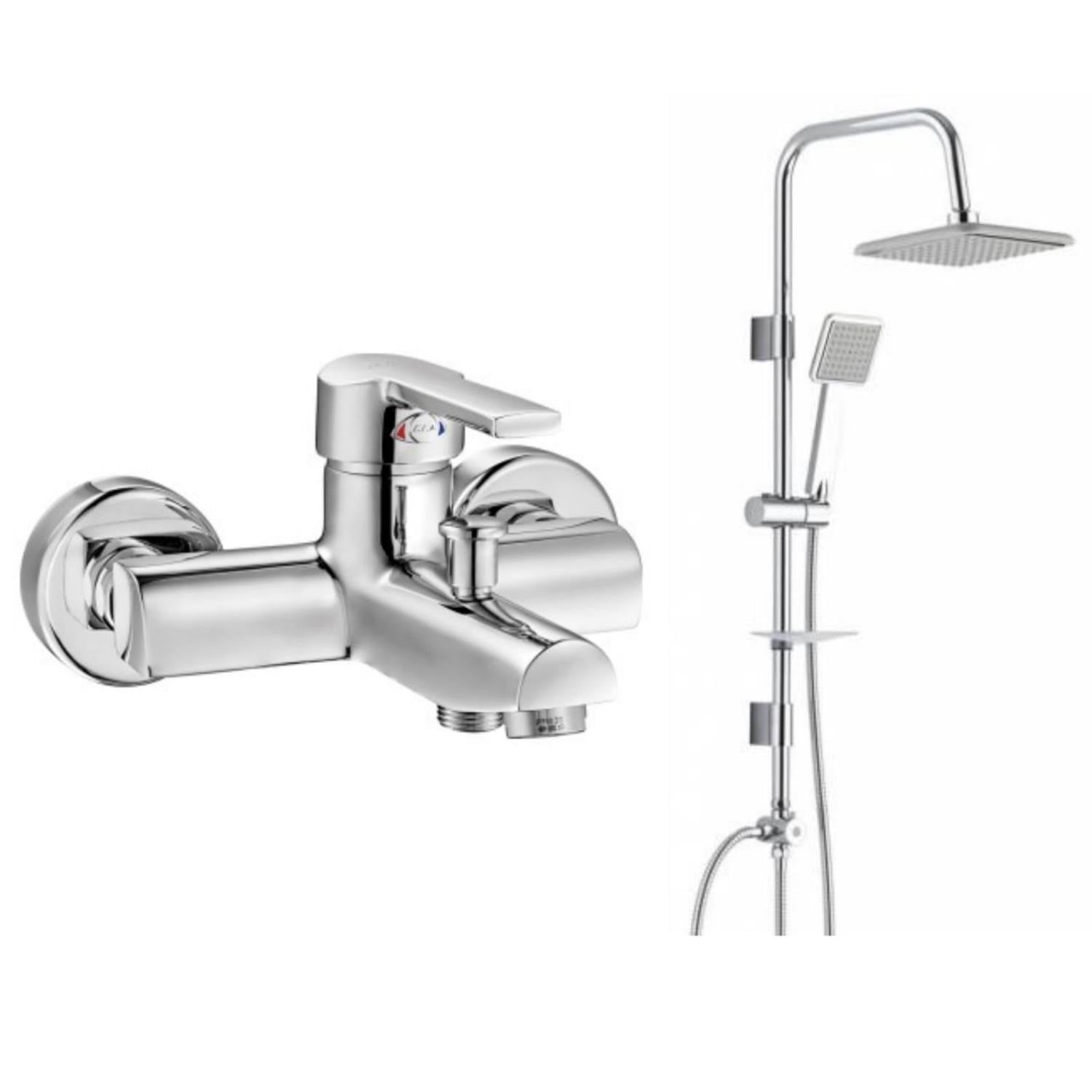 ECA Delta Banyo Bataryası 346+TEMA Rain Quadro Tepe Duş 53240     Seti 2'li Set
